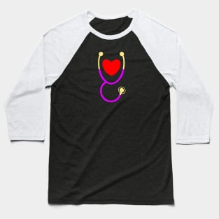 Pediatric Nurse Simple Stethoscope Love Birthday Gift Idea Baseball T-Shirt